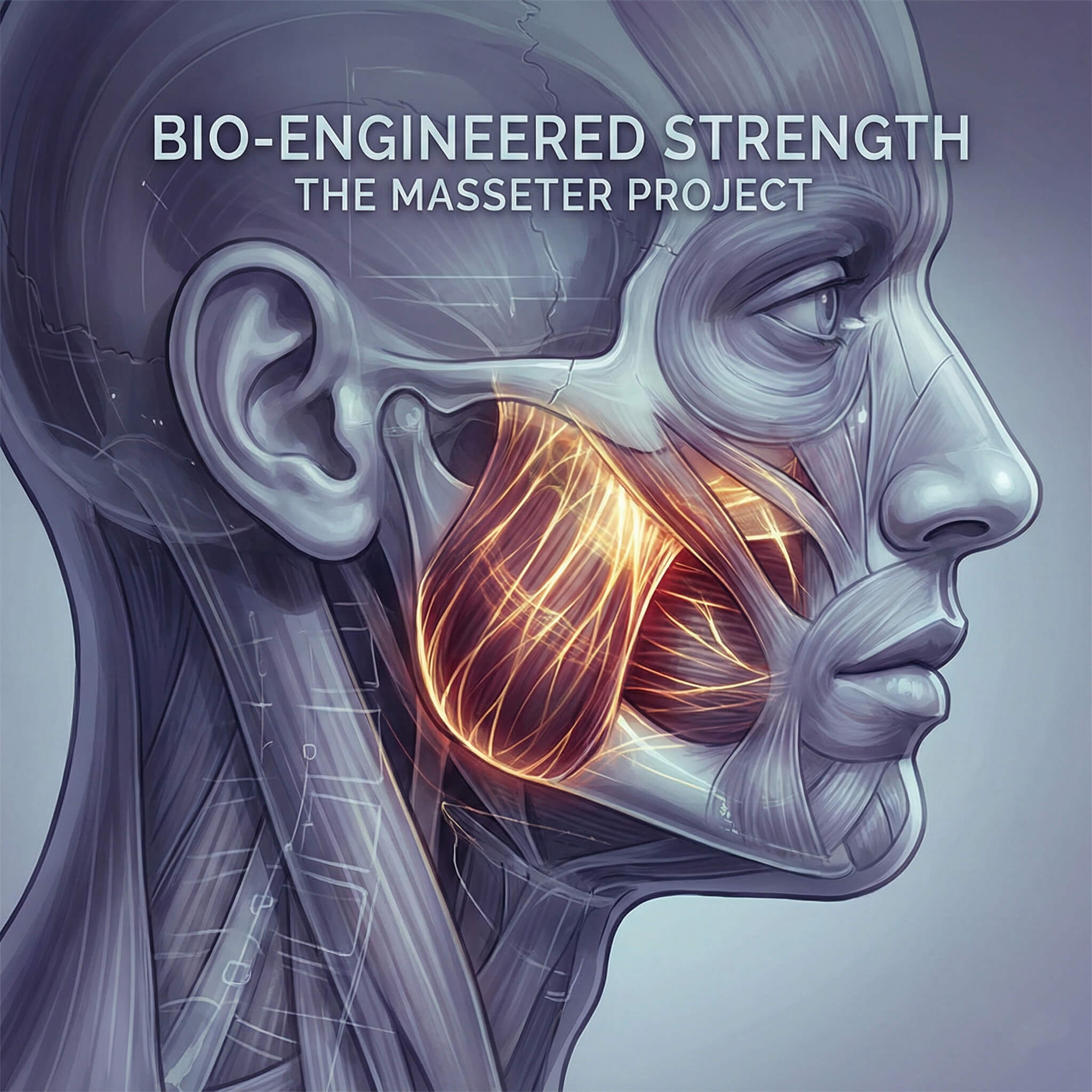 Synhope blog featured image showing the masseter jaw muscle to explain why the strongest muscle requires gentle oscillating toothbrushing.