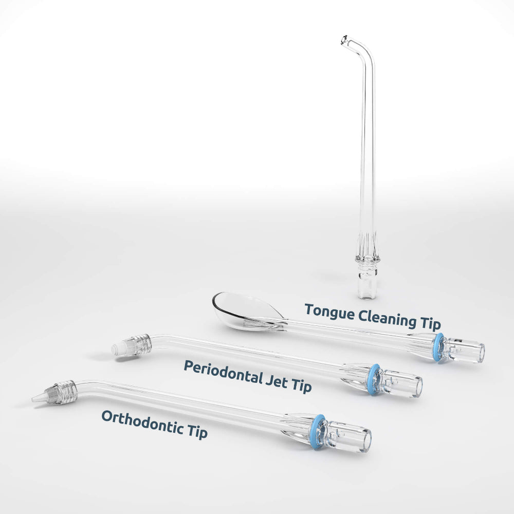 SYNHOPE Portable Water Flosser Tips: Tongue Cleaning, Periodontal Jet & Orthodontic for comprehensive oral care