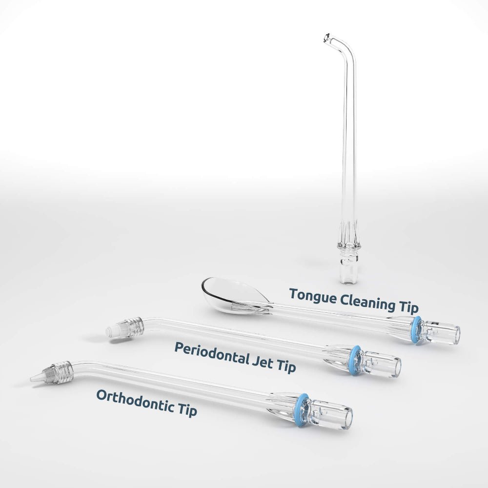 SYNHOPE Portable Water Flosser Tips: Tongue Cleaning, Periodontal Jet & Orthodontic for comprehensive oral care
