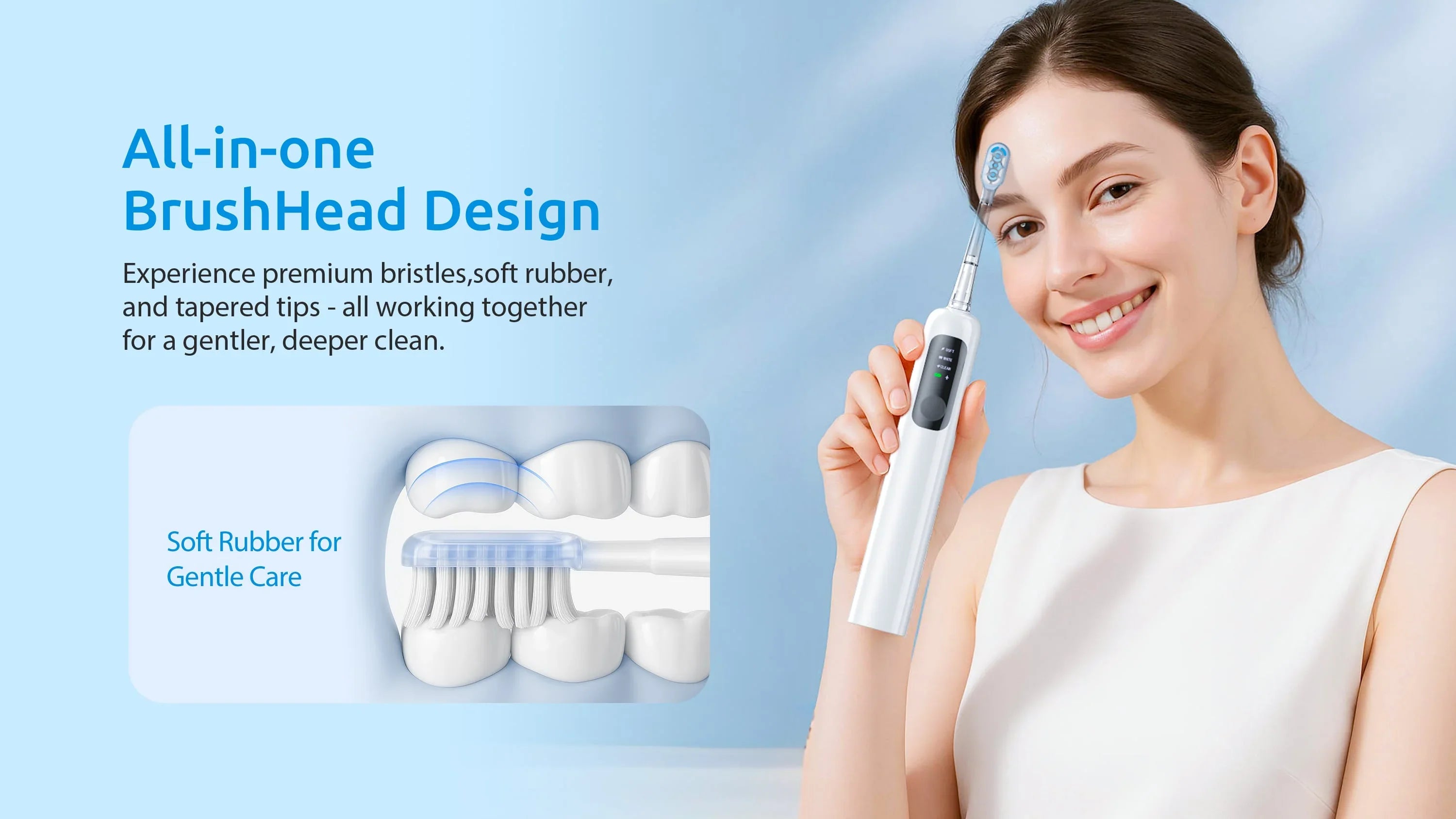 SYNHOPE Sonic Electric Toothbrush with premium bristles & soft rubber for gentle, deep clean in home oral care routine