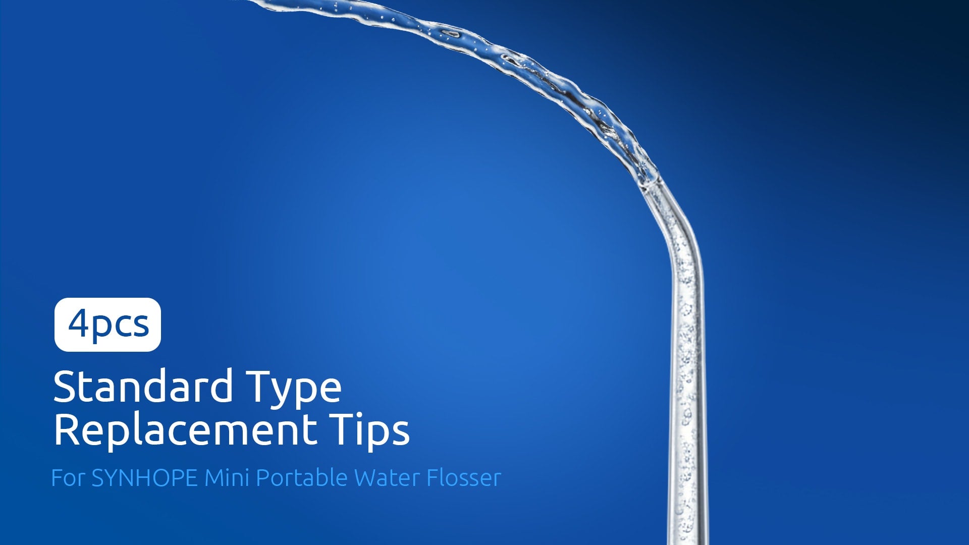SYNHOPE Mini Portable Water Flosser replacement tip with pulsation technology for comprehensive oral care at home or travel