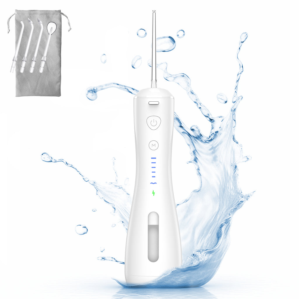 Water Flosser [Dental Cordless Portable] 6 Modes & IPX7 Waterproof Rechargeable Oral Irrigator Water Teeth Cleaner Floss Pick, Home Use WaterFlossers for Braces Bridges/Gum Care