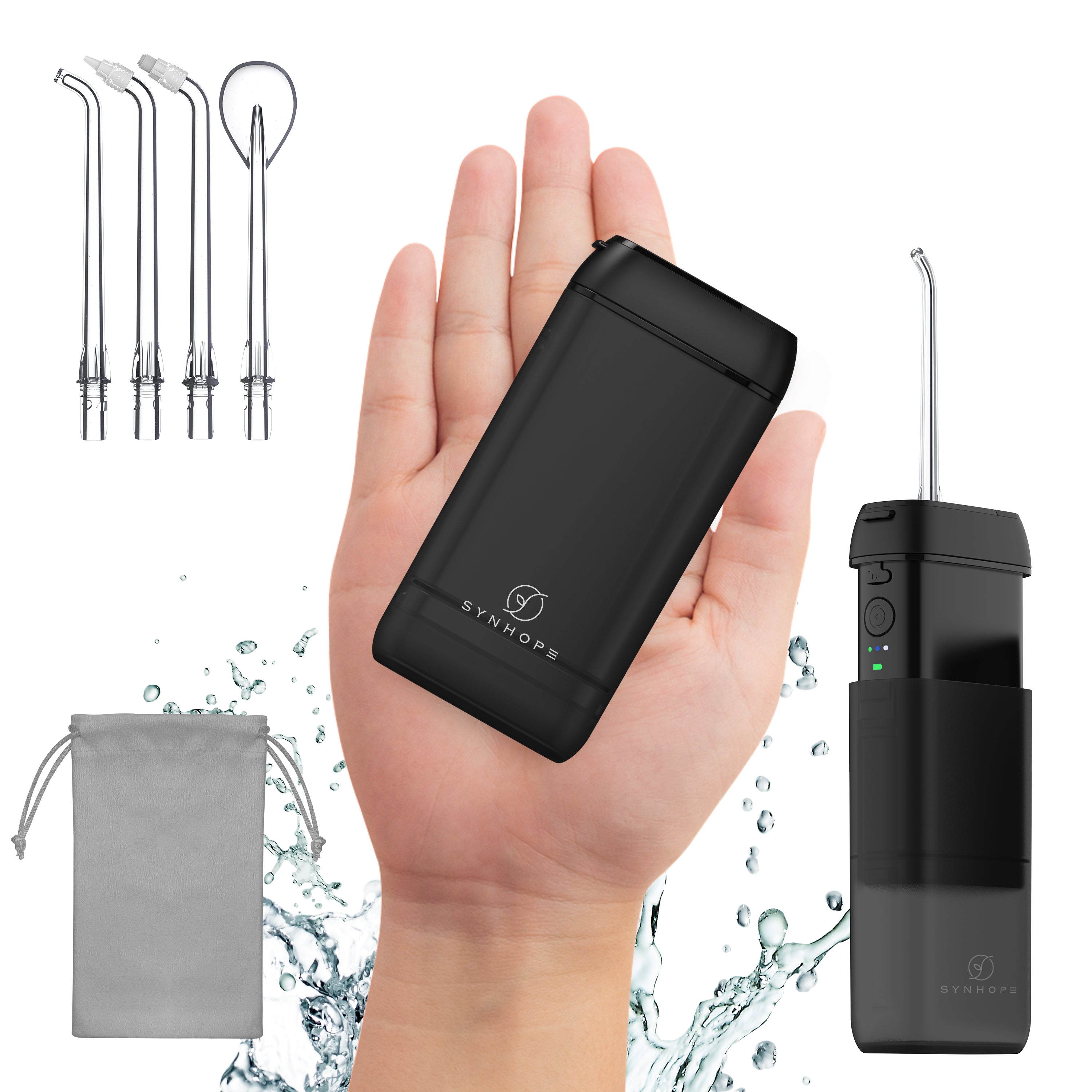 Water Flosser [ Mini Cordless Portable ] Oral Irrigator Water Teeth Cleaner Pick, Telescopic Water Tank, 3 Modes & IPX7 Waterproof, Home & Travel Water Floss for Teeth, Braces Bridges Care