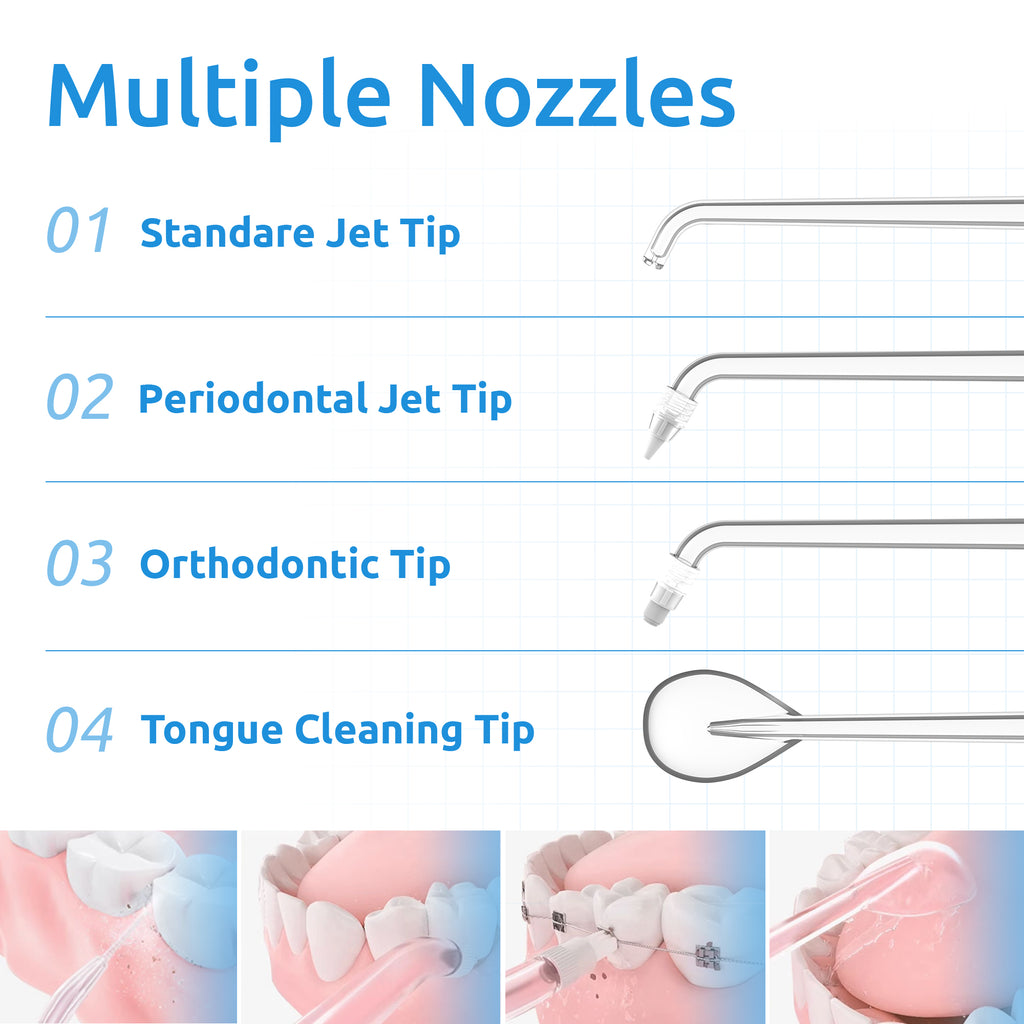 Water Flosser [Dental Cordless Portable] 6 Modes & IPX7 Waterproof Rechargeable Oral Irrigator Water Teeth Cleaner Floss Pick, Home Use WaterFlossers for Braces Bridges/Gum Care