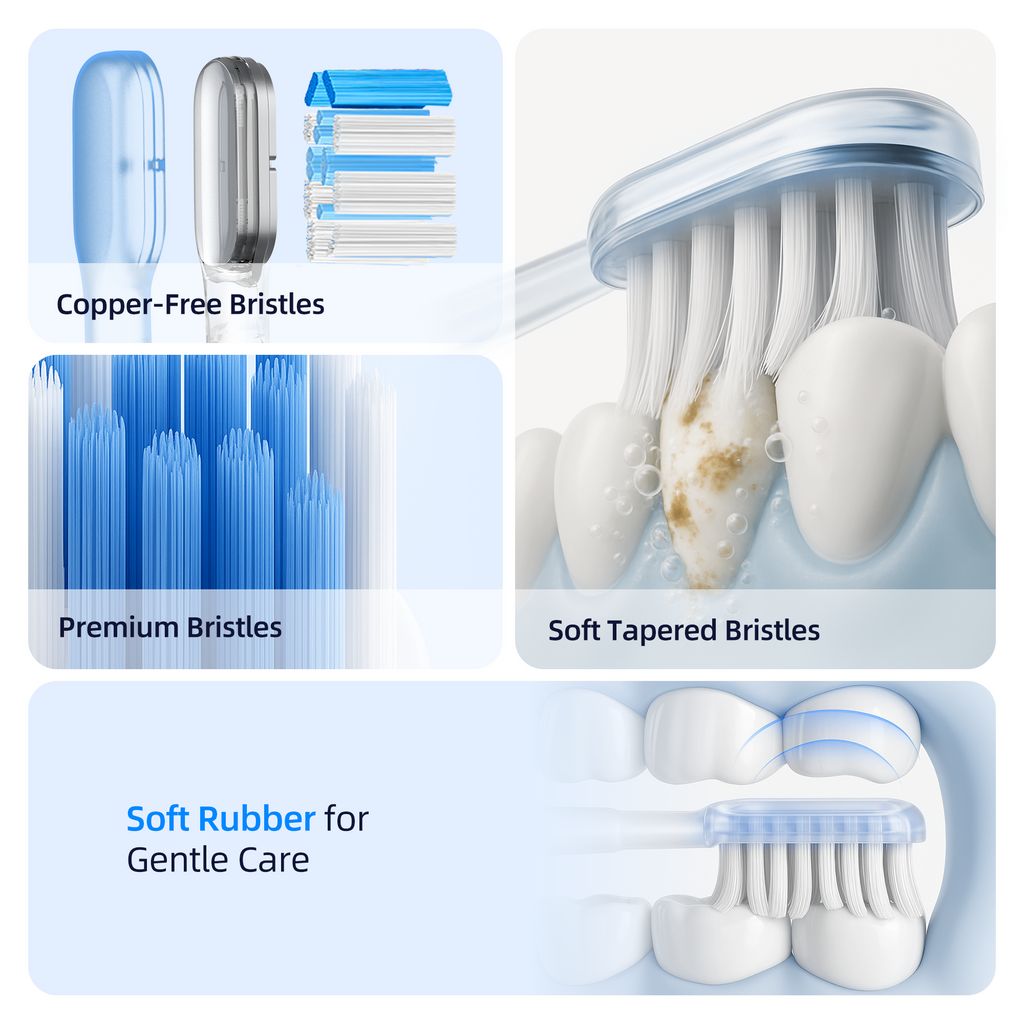SYNHOPE 60° Oscillating Sonic Toothbrush - 33K RPM Power Clean, Unique 60° Swing Amplitude, 3 Brush Heads, IPX7 Waterproof - Teeth Whitening & Gum Health Boost