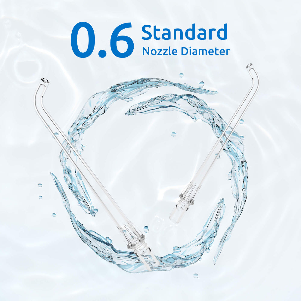 SYNHOPE Portable Water Flosser nozzles with 0.6mm standard diameter, designed for precise gum care in your oral hygiene routine.