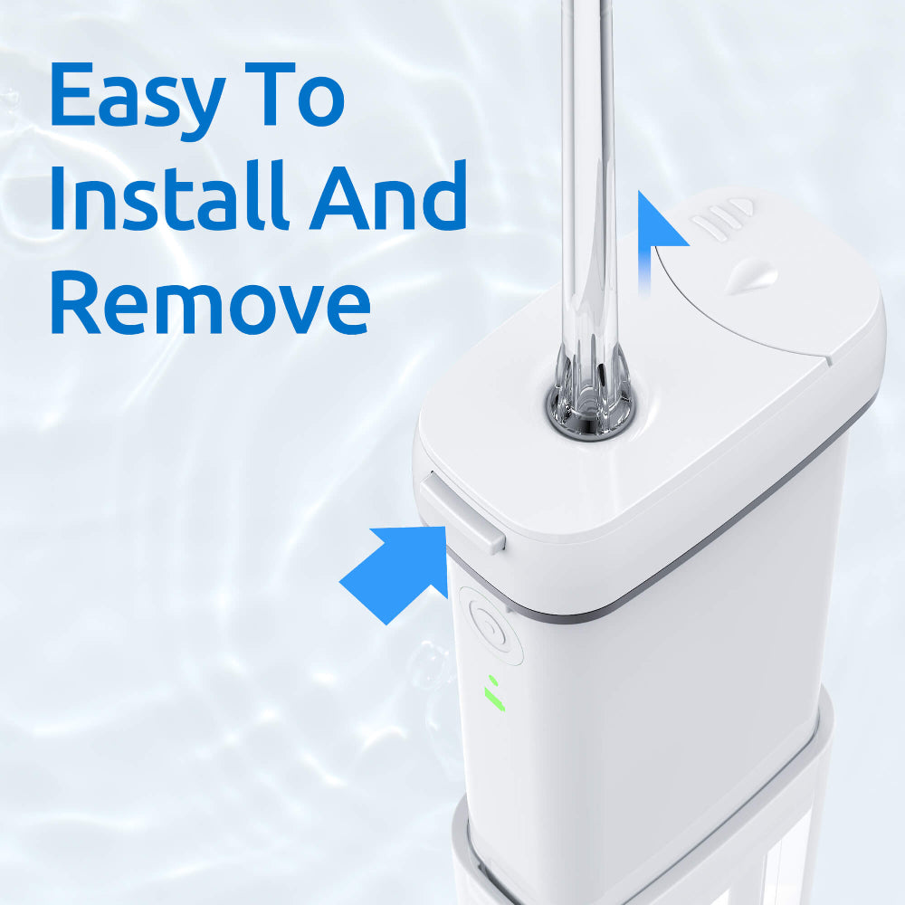 SYNHOPE Portable Water Flosser with easy-install tip, IPX7 waterproof for travel & home oral care routine