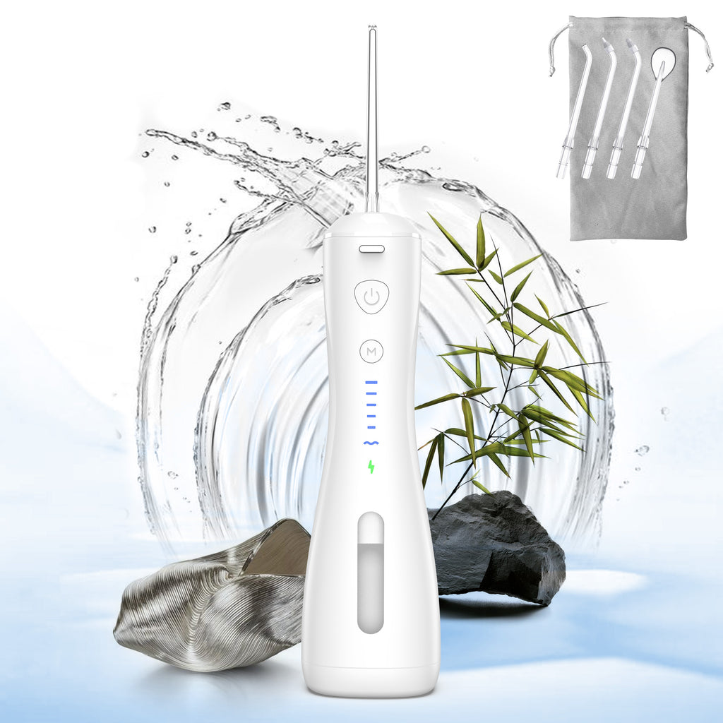 Water Flosser [Dental Cordless Portable] 6 Modes & IPX7 Waterproof Rechargeable Oral Irrigator Water Teeth Cleaner Floss Pick, Home Use WaterFlossers for Braces Bridges/Gum Care
