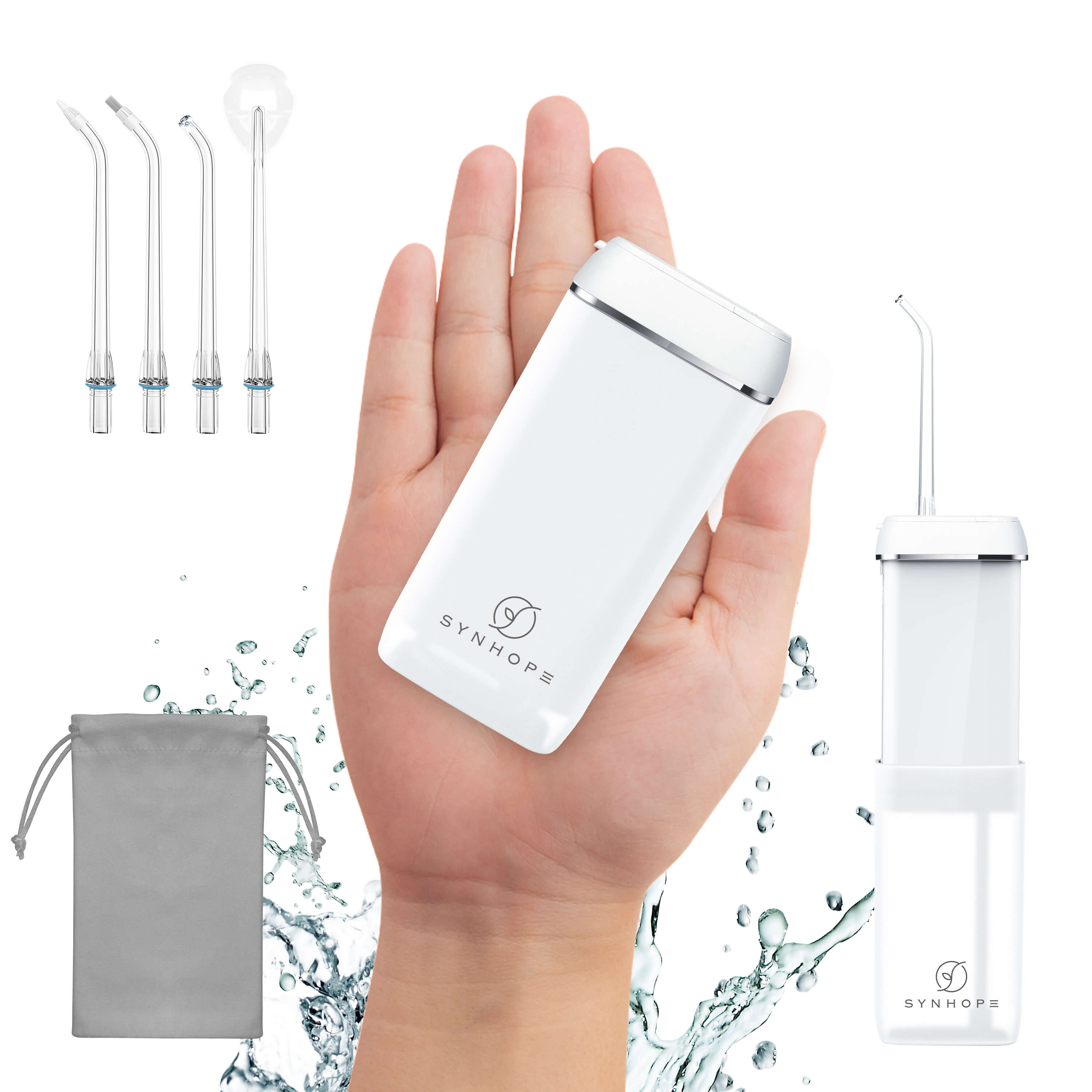 Water Flosser [ Mini Cordless Portable ] Oral Irrigator Water Teeth Cleaner Pick, Telescopic Water Tank, 3 Modes & IPX7 Waterproof, Home & Travel Water Floss for Teeth, Braces Bridges Care