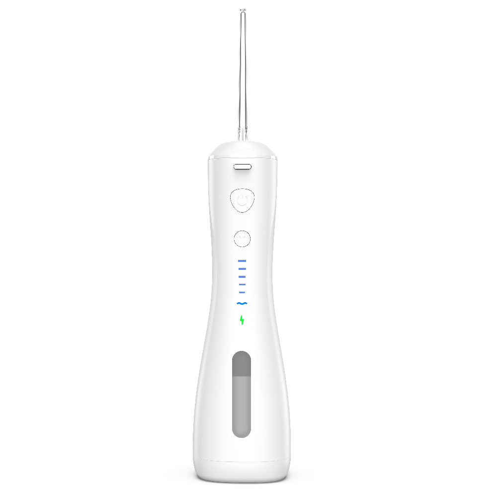 SYNHOPE Professional 6-Mode Cordless Water Flosser in White - Ergonomic Handheld Design with 6 Adjustable Pressure Settings and LED Indicator Lights for Oral Hygiene